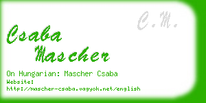 csaba mascher business card